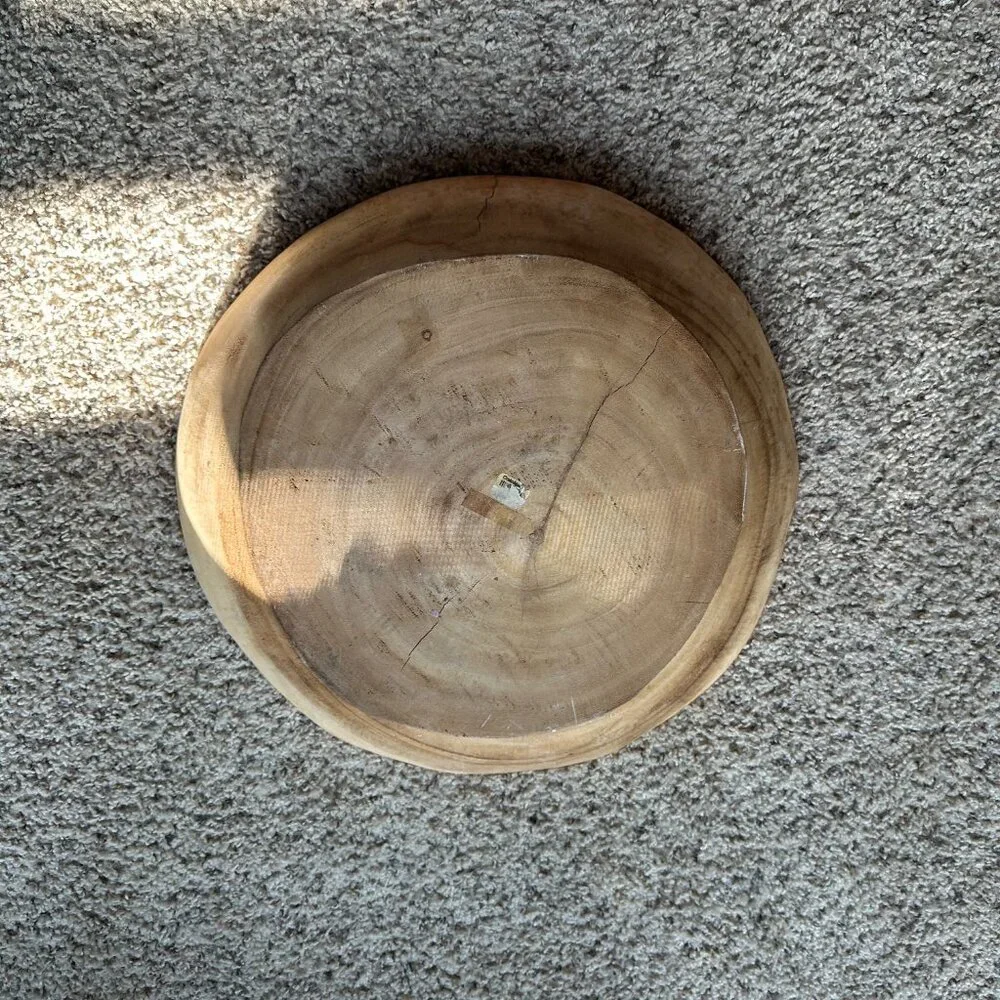 Large irregular Crate and Barrel wood bowl